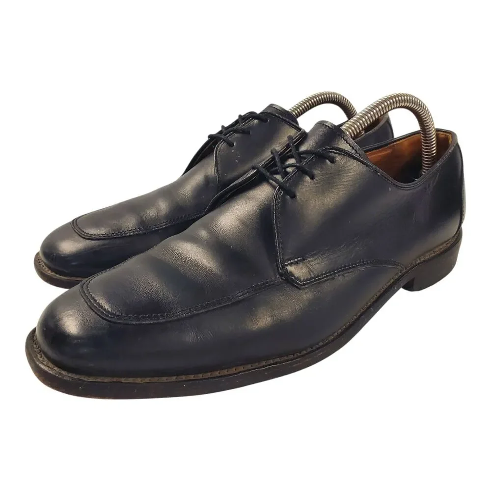 ALLEN EDMONDS Shoes BURTON Mens Size 9.5 D Black Leather Oxford Square Toe 1102